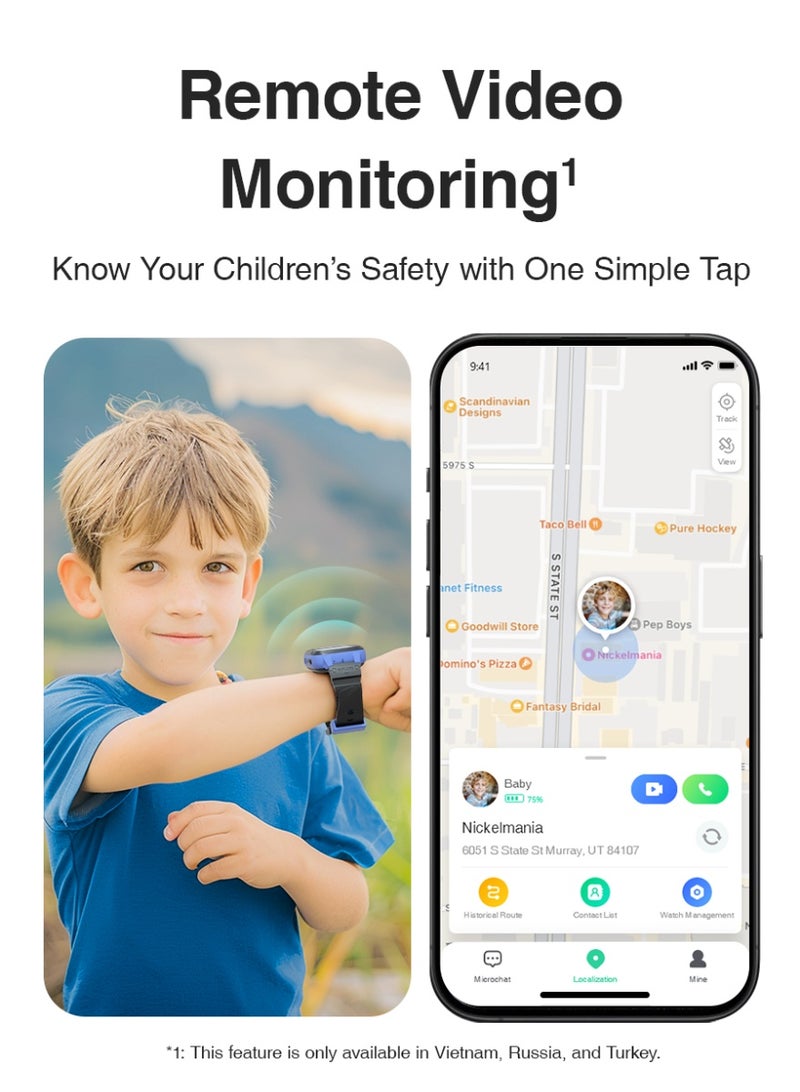 Botslab Kids Smart Watch E3 – Kids Smartwatch with Video Call, WiFi Connectivity, Camera, Water Resistant Design, Parental Safety Features (Blue) - Image 2